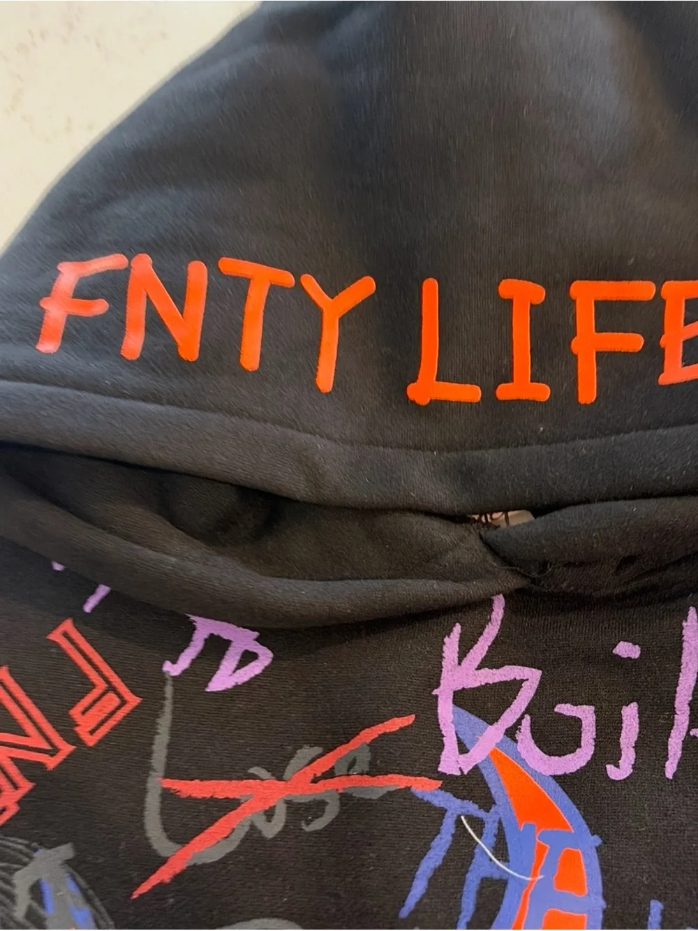 FNTY LIFE Kids Black and Orange Graphic Hoodie